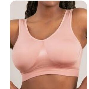 Truekind Everyday  Throw On,Wireless Bralette, Rose Pink,2XL
